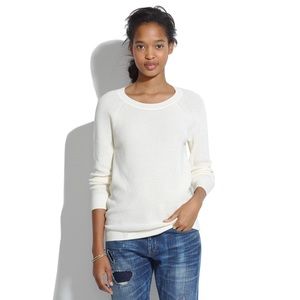 Madewell Cream Waffle Pullover Sweater XS